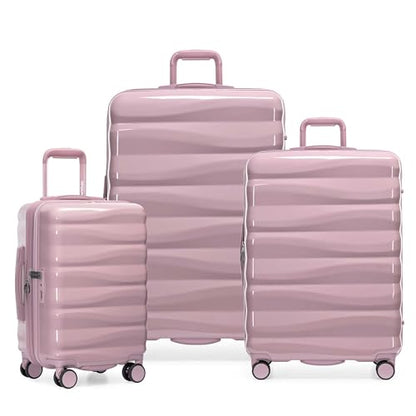 Traveler's Choice Edinburgh II Hardside Spinner Luggage, TSA Lock, Muted Pink, 3 Piece Set (21/25/29) - color: Muted Pink, size: 3 Piece Set (21/25/29)
