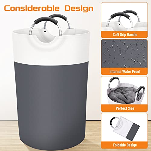 BlissTotes 115L Laundry Basket, Freestanding Collapsible Hamper, Gray - color: Gray, size: 115L