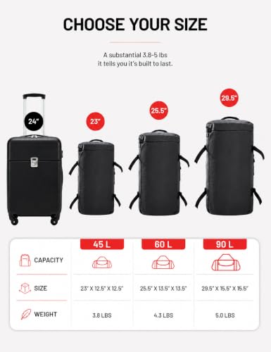 MIER 여행용 캠핑 체육관 스포츠용 대형 더플 백 백팩, 45L/60L/90L - color: 블랙., size: 60L