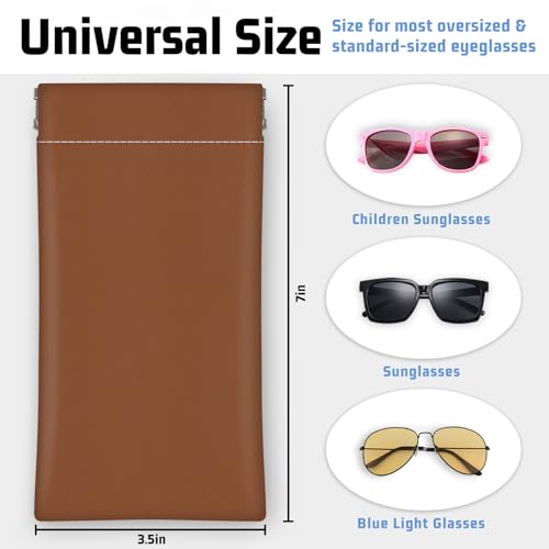 Soft Glasses Case for Sunglasses Eyeglass Slim Pouch - color: Caramel