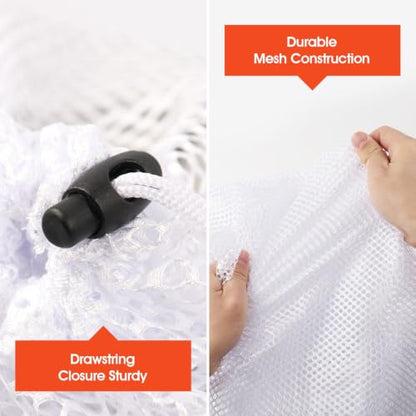 MADIKA 4Pcs Laundry Bags Mesh Wash Bags, Heavy-Duty, M/L/XL/XXL Size, White - color: White, size: XX-Large + X-Large + Large + Medium