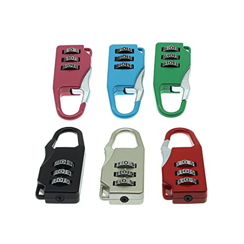 6 Pcs Luggage Combination Locks Padlock Zinc Alloy Small Safe Combination Padlock, for Backpacks Bags Suitcases Luggage Briefcases Notebook (6 Colors)
