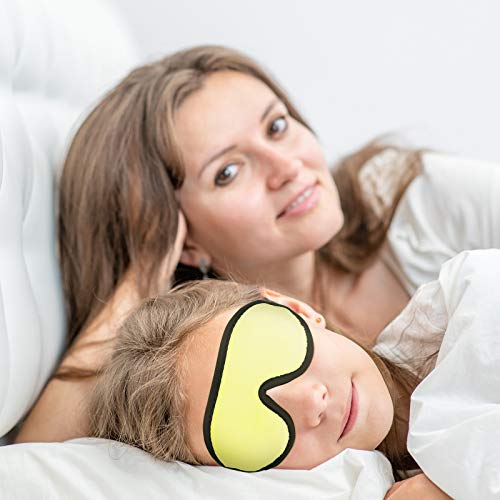 Geyoga 2 Pcs 3D Sleep Mask for Kid Foam Eye Mask,Pink and Yellow - color: Pink and Yellow