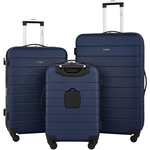 Wrangler Smart Spinner Hardside Luggage, 3 Piece Set, Navy Blue - color: Navy Blue, size: 3 Piece Set
