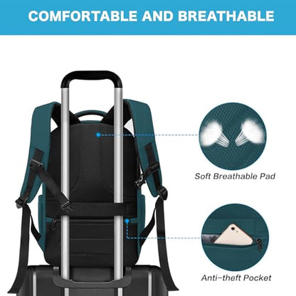 MOSISO 15.6-16 inch 35L Laptop Backpack with USB Charging Port - color: Teal Green