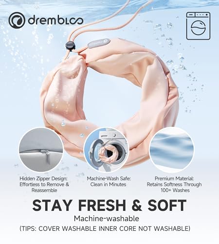 Neck Pillow Airplane, Premium Memory Foam Cooling Travel Pillows for Sleeping, Adjustable Flight Sleep Pillow with Comfortable Breathable Cover, Portable Plane Accessories