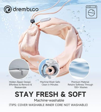 Neck Pillow Airplane, Premium Memory Foam Cooling Travel Pillows for Sleeping, Adjustable Flight Sleep Pillow with Comfortable Breathable Cover, Portable Plane Accessories