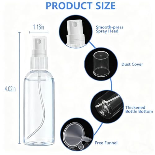 DTDNZKN 4 Pack 1 Oz (30ml) Mini Spray Bottles Clear Travel Size - size: 30ml
