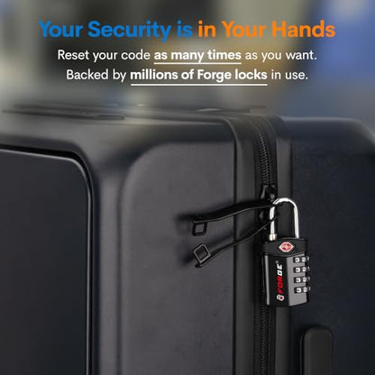 Forge 4-Digit Combination Lock, TSA Approved Locks for Luggage, Travel, Gym, School, Suitcase, Backpack, Pelican case, Easy Read dials, zinc Alloy Body. - color: Multicolor 4 Locks
