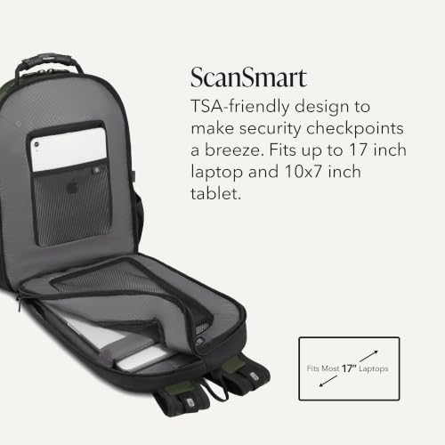 SwissGear Sion Softside Expandable Spinner Luggage Durable Lightweight Travel Suitcase, Evergreen, 2-Piece Set (Carry-On/Backpack) - color: Evergreen, size: 2-Piece Set (Carry-On/Backpack)