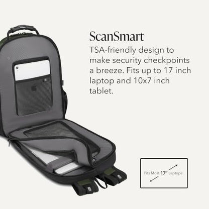 SwissGear Sion Softside Expandable Spinner Luggage Durable Lightweight Travel Suitcase, Evergreen, 2-Piece Set (Carry-On/Backpack) - color: Evergreen, size: 2-Piece Set (Carry-On/Backpack)