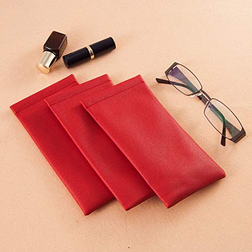 TRIUMPH VISION Eyeglass Case Glasses Case Soft Sunglass Pouch Sleeve 3 Pack - color: 3 Pack Red