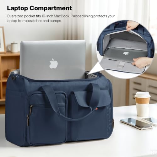 Mixi 17" Underseat Carry-On Luggage Travel Tote, Water-Resistant, Dark Blue - color: Dark Blue