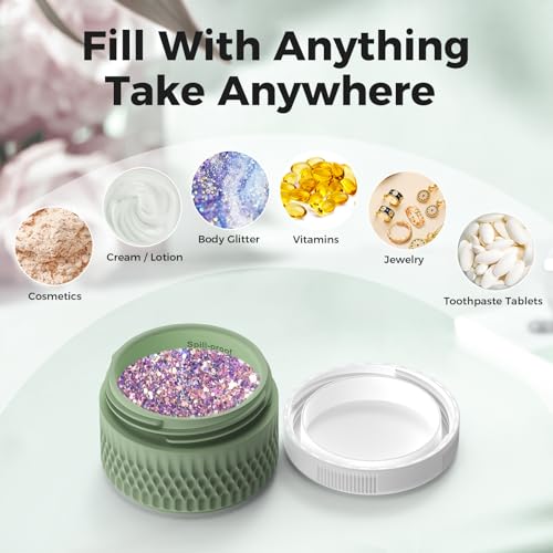 Travel Containers for Toiletries, 1.3oz Silicone Cream Jars BPA Free - color: Terracotta, size: 40ML (1.3oz)