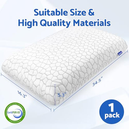 CushZone Memory Foam Pillow, Bed Pillow Neck Pillow for Sleeping - size: King Size