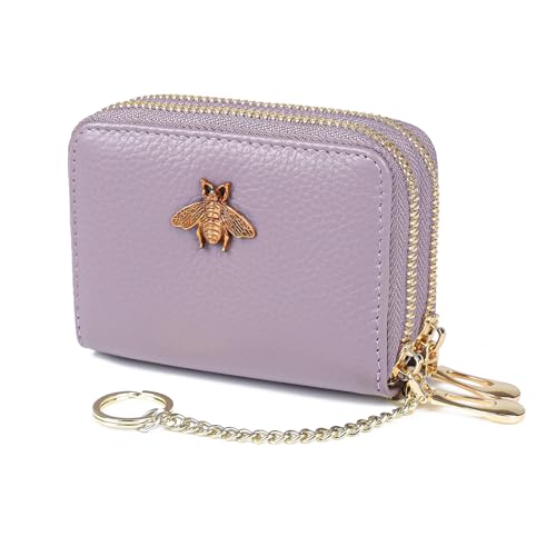 imeetu RFID Credit Card Holder, Small Card Wallet Women, Leather Card Case - color: Max - Light Purple, size: Max