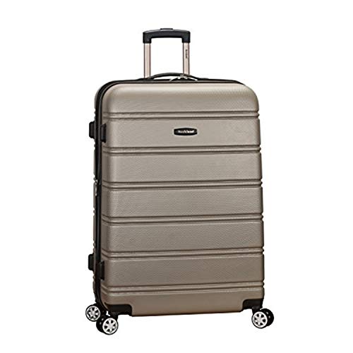 Rockland Melbourne Hardside Expandable Spinner Wheel Luggage, Checked Large 28", Silver - color: Silver, size: Checked Large 28"