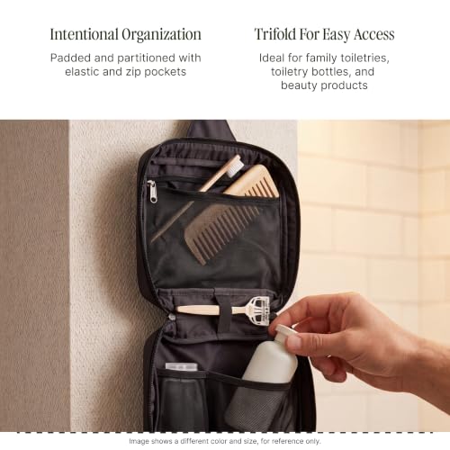 Eagle Creek Pack-It Trifold Toiletry Kit, Mandarin | Dopp Kit Toiletry Organizer with Padded Interior, Durable Hanging Hook and Large Compartments, Water-Resistant and Washable - color: Mandarin