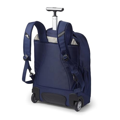 High Sierra Freewheel Pro Wheeled Laptop Backpack Bookbag for Travel or Work with Rotating Handle and Padded Laptop Sleeve, True Navy