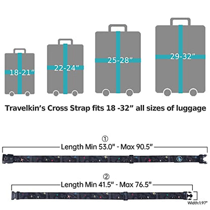 Travelkin Luggage Straps TSA Approved, Suitcase Straps with TSA Lock - color: Air Line Black