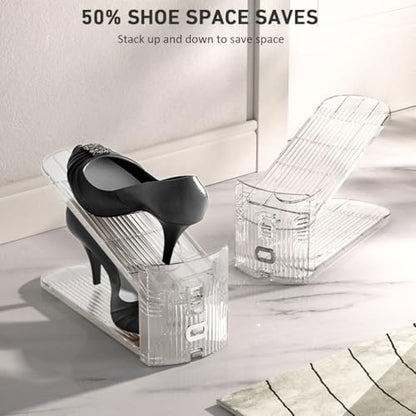 NVGSN 16Pack Clear Shoe Slot Organizer,Shoe Stacker,Storage Space Saver 50% - color: 16pack