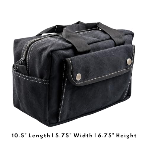 Buyohlic's Canvas All Purpose Duffle Bag Military Style, Water-Resistant, Adjustable Strap, Fully Lined, Double Zipper Closure, heavy Duty (Black) - color: Black