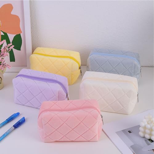 Makeup Bag Small Cosmetic Bags for Purse Women Girls Y2k Checkered Make Up Pouch - color: White