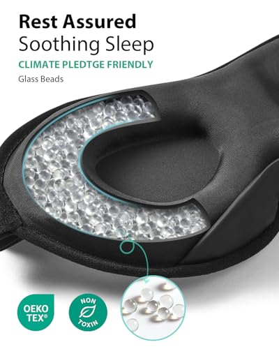 MABAO Weighted Sleep Mask, 100% Blackout Blindfold for Sleeping, Blue - color: Blue