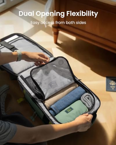 tomtoc Travel Backpack 40L, TSA Carry On Bag Flight Approved, PFAS Free - color: Moss Green-ripstop, size: 40L