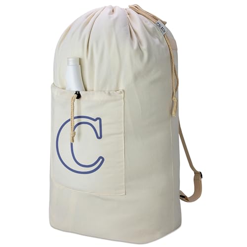 Laundry Bag Backpack Personalized Initial Canvas Laundry Bag, Letter C - color: Letter C, size: X-Large