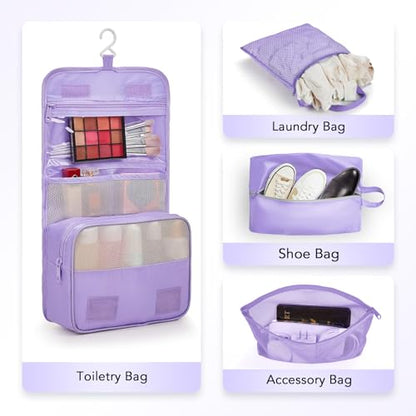OlarHike 10 Set Compression Packing Cubes for Travel Essentials,Compressible Expandable Space Saver Bags for Organizing Clothes,Luggage Garment Bags with Over 1000 pcs Mesh Holes(Light Purple) - color: Light Purple