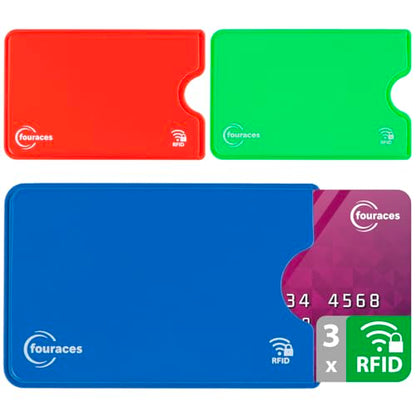 rfid blocking sleeves, 3 pieces - credit card protector - card blocker for bank card, anti fraud nfc card holder