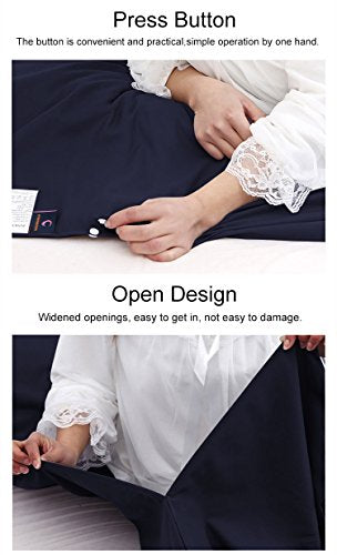 Lightweight Sleep Sack, Compact Sleeping Bag Liner Travel Sheets for Hotel - color: Dark Blue, size: 82.7 X 63 Inch