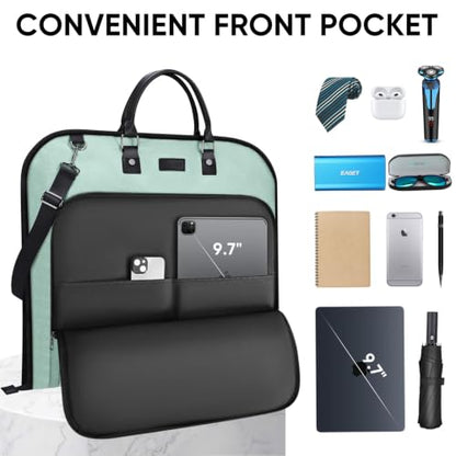 BALEINE Garment Bags for Travel, Water Resistant Carry on Suit Bag - color: Mint Green, size: 42"