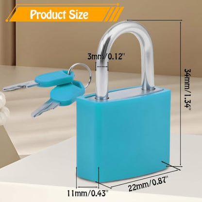 Bonsicoky 6 Pack Suitcase Locks with Keys, Multicolor Padlocks(6 Color B) - color: 6 Colors-B