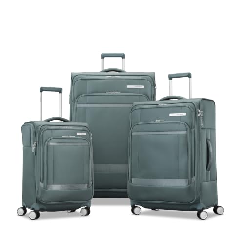 Samsonite Soft-Sided 3-PC: 20/24/29” (Carry-on, Medium & Large) Lightweight Expandable PortLift Luggage Set: Durable, 4 Spinner Wheels, Adjustable Handle, TSA Lock, 2 Front & Side Pocket- Teal - color: Deep Atlantic Green, size: 3-Piece (20"/25"/29")