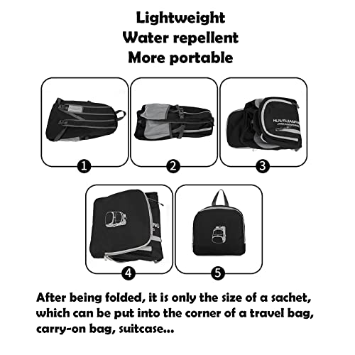 Lywencom 30L Foldable Hiking Backpack Ultralight Waterproof Daypack(Black) - color: Black