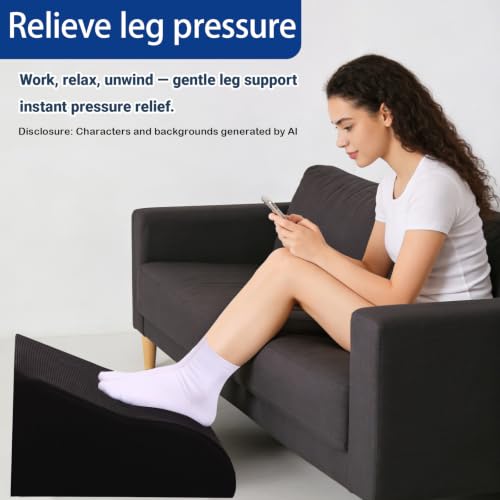 Foot Rest for Under Desk at Work, Ergonomic Under Desk Footrest with Washable Cover for Office, Home & Gaming Leg Elevation Pillow Black - color: A-black