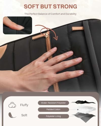 Rolling Puffer Backpack for Women, Travel Backpack with Wheels, 16 Inch Wheeled Laptop Backpck, Dual-Opening Design Overnight College Underseat Carry on Luggage, Roller Business Work Bag, Black Brown - color: Black Brown