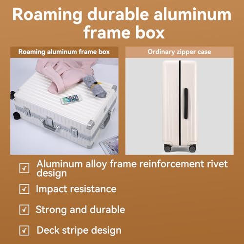ROAMING 20 Inch Zipperless Carry On Luggage Hard shell Suitcases White - color: white, size: 20 Inch Carry On Luggage