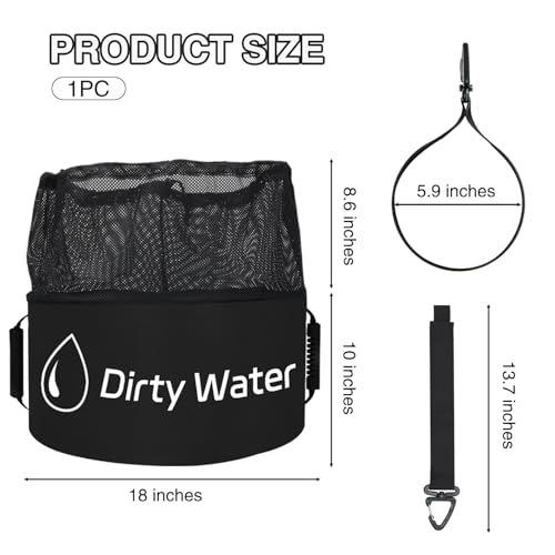 Nilight 1 Pack RV Sewer Hose Storage Bag Waterproof Black with Mesh Top - color: 1 PC, Black, size: Drawstring Mesh Top