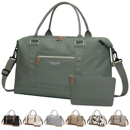 ELONGRIVER Women Travel Duffle Bags, Weekender Overnight Bag, Hospital Bag - color: Army Green, size: Large
