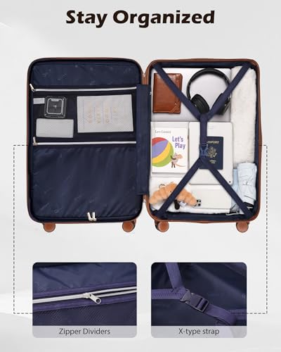 Coolife Luggage Set, Lightweight and Durable Hardshell,5 Pcs, apricot black - color: apricot black, size: 5 piece set