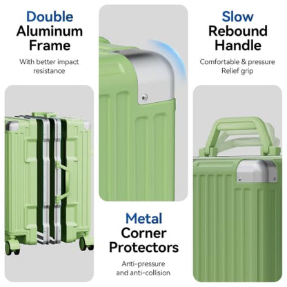 Checked Luggage, Zipperless Hardside Suitcase, Fruit Green, 24 in - color: fruit green, size: 24in