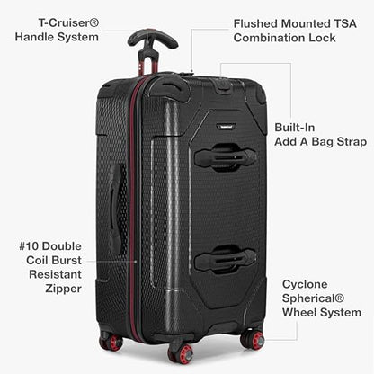 Traveler's Choice Maxporter II Polycarbonate Hardside Trunk with Spinner Wheels, Black, 28-Inch Medium Trunk - color: Black, size: 28-inch Medium Trunk