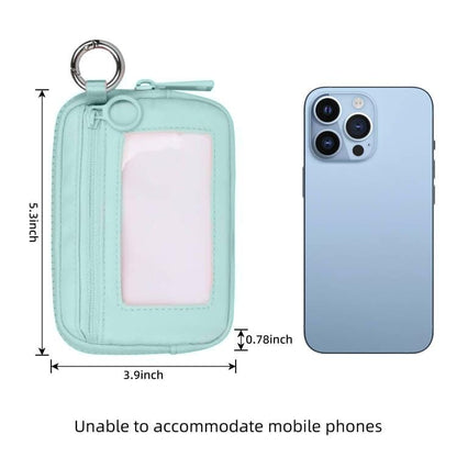 The Iris Wallet Zipper Mini Coin Purse Keychain ID Holder Wallet - color: Aqua Sky