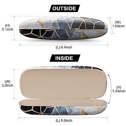 Eyeglasses Case, Hard Shell Protective Case for Glasses, Unisex for Women Men - color: Artistic Geometry