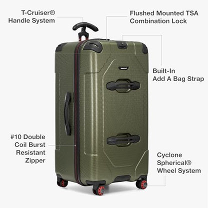 Traveler's Choice Maxporter II Polycarbonate Hardside Trunk with Spinner Wheels, Green, 31-Inch Large Trunk - color: Dark Green, size: 31-inch Large Trunk