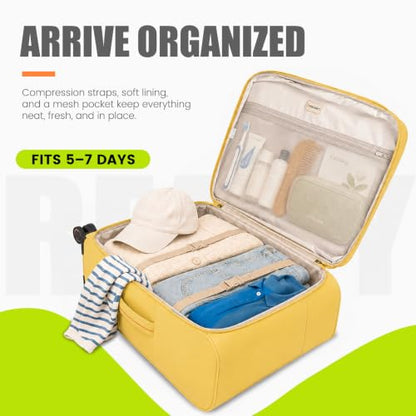 Verage Cambridge Lightweight Luggage Softside Expandable Spinner Wheel Suitcase (Misted Yellow, 24-Inch) - color: Misted Yellow, size: 24-Inch