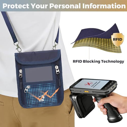 PACMAXI Passport Holder for Travel, RFID Neck Wallet Secure Neck Pouch